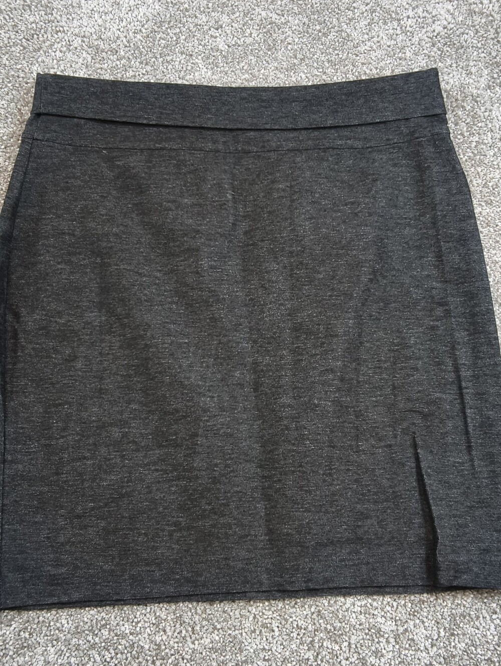 Eileen Fisher Gray Pencil Skirt Stretch Crepe Elastic Waist Quiet Size Small